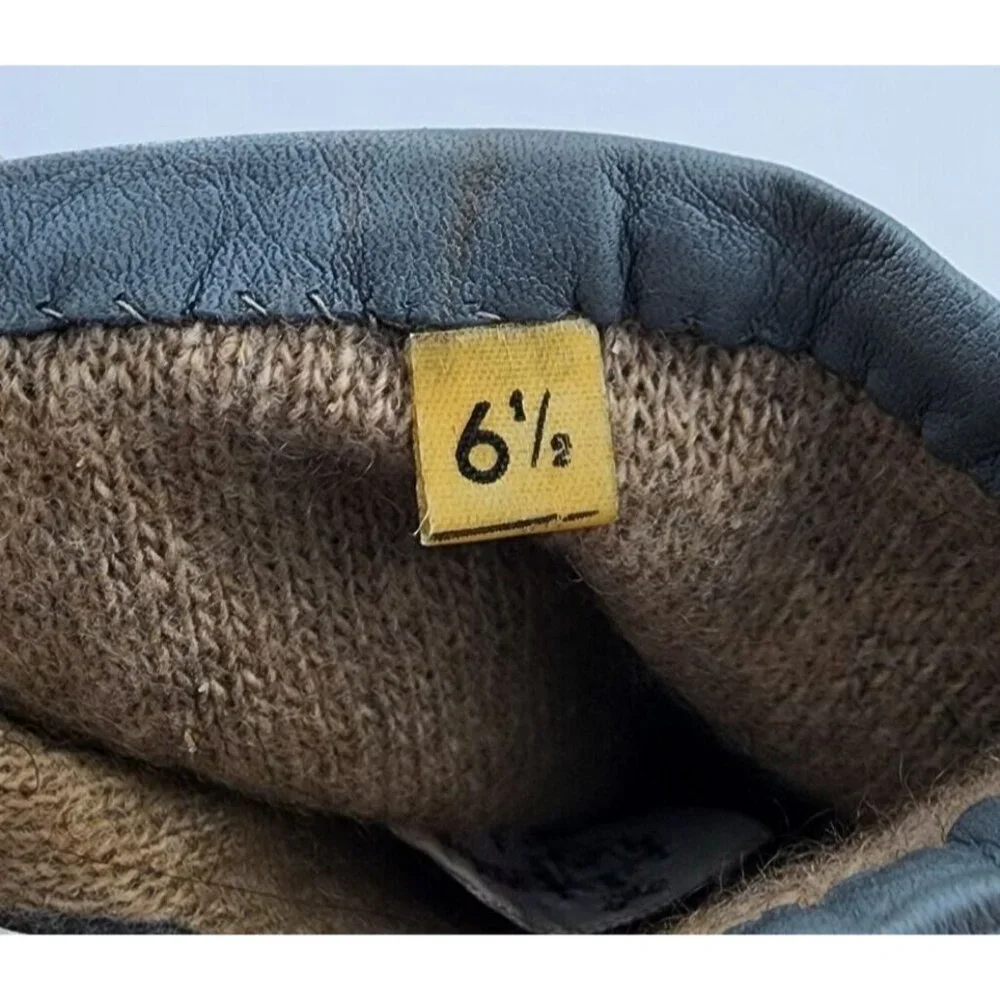 VTG‎ Peck & Peck Gray Women's Soft Leather Gloves Size 6.5 Cashmere Italy Made